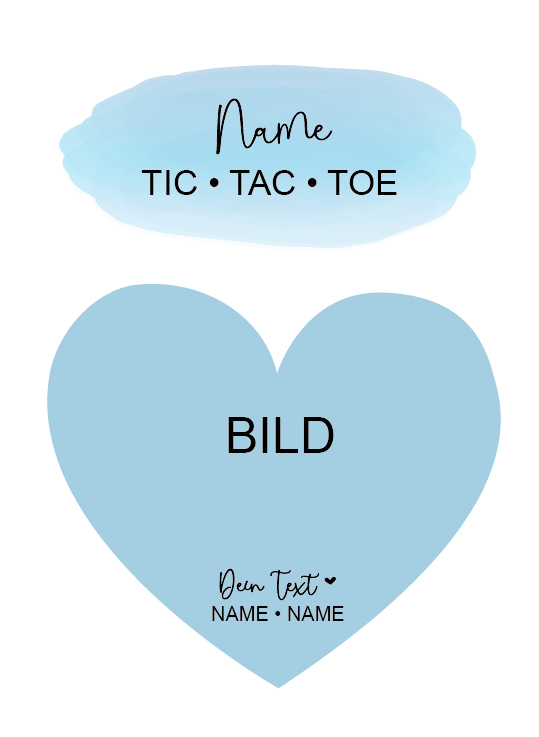 Personalisiertes Tic Tac Toe Spiel zum Geburtstag oder Abschied