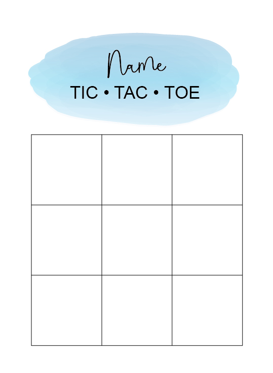 Personalisiertes Tic Tac Toe Spiel zum Geburtstag oder Abschied